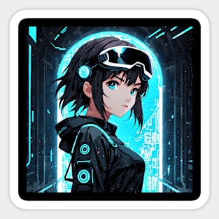 Anime Girl in the Metaverse Sticker